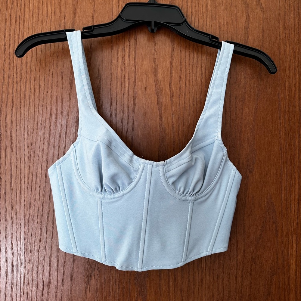 Light blue crop top